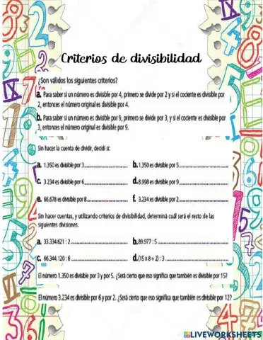 Criterios de divisibilidad