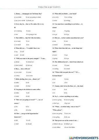 Multiple choice test 3