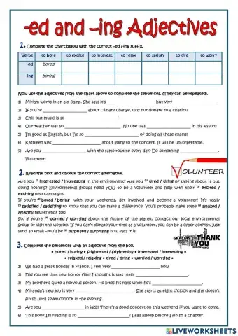Participial adjectives