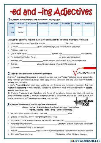 Participial adjectives