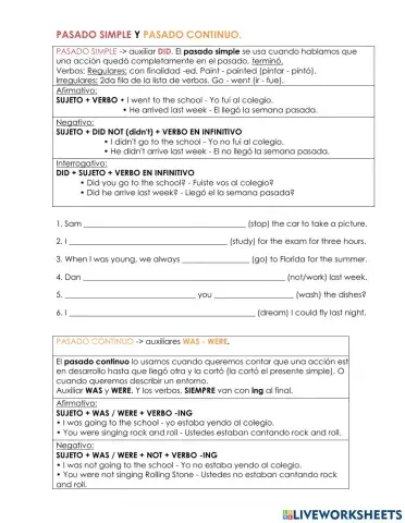 Past simple and continuous