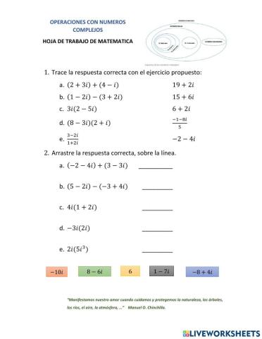 Operaciones con Numeros Complejos