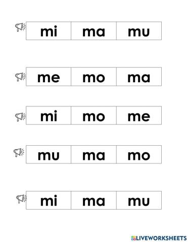 Sílabas ma, me, mi, mo, mu
