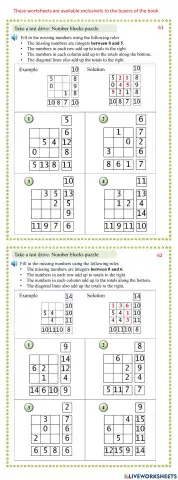 Number blocks puzzle