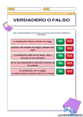 Normas de seguridad verdadero o falso