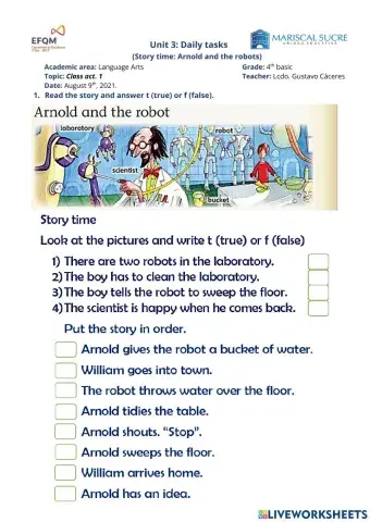 Story time: Arnold and the robot