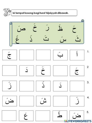Mengenal huruf baris atas اَ - غَ