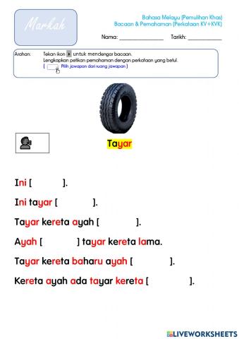 Perkataan KV+KVK (Bacaan & Pemahaman)