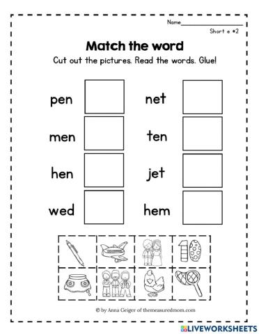 Cut and paste short e