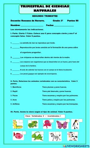 Trimestral Ciencias Naturales 2