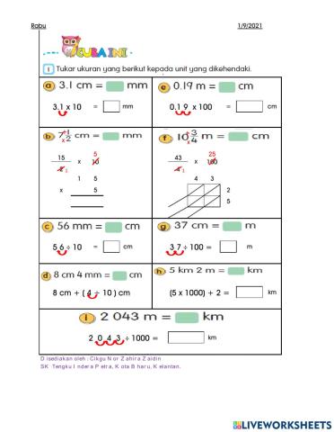 Penukaran Unit Panjang