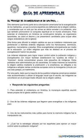 Guía Evangelización Colonial