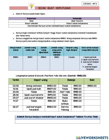 Wang - Bijak buat keputusan