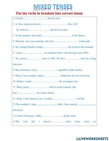 Mixed tenses
