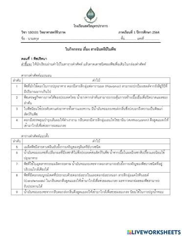 สารอินทรีย์ในพืช