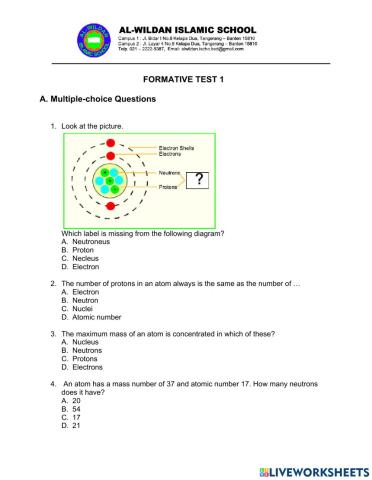 Formative test 1 grade 9