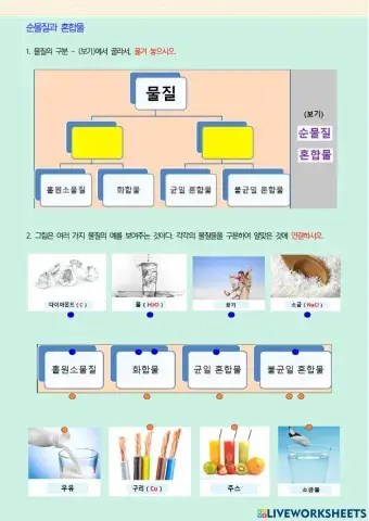 순물질과 혼합물