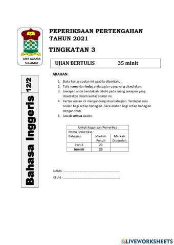 PPT Form 3 English Paper 2