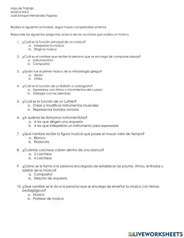 Conociendo lo que hacen los músicos