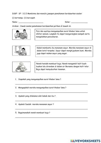Latihan menjawab soalan pemahaman