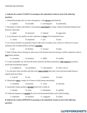 G10 U2 Synonyms ad antonyms