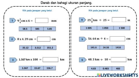 Darab bahagi ukuran panjang