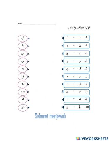 Latihan jawi satu sukukata terbuka