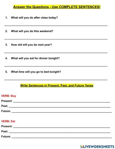 Making Sentences with Future Tense