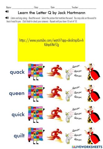 Meet the Digraph Qu! - Learn the Letter Q by Jack Hartmann