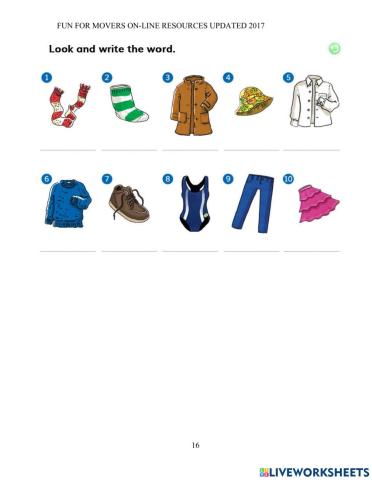 Movers animals and clothes