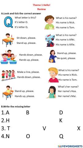 Theme 1 Hello Review L1,2,3