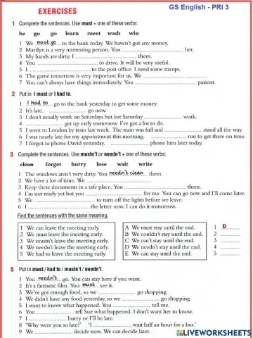 Must-Had to-Need-Needn't