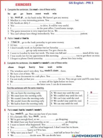 Must-Had to-Need-Needn't