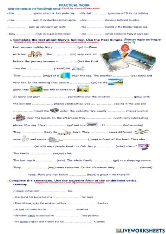 Past simple irregular-regular verbs PW