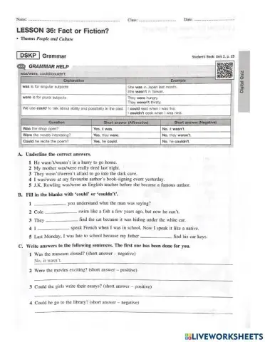 Unit 2: Fact and Fiction