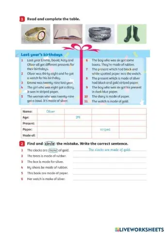 Language Practice - MADE OF