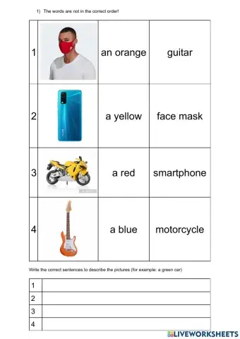 Colours and numbers 20-100