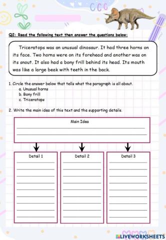 Identify main idea and supporting details