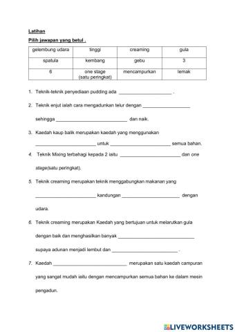 Teknik-teknik penyediaan puding