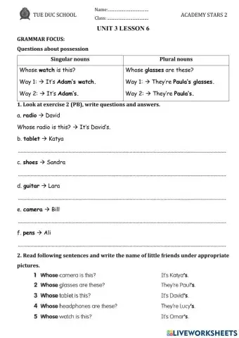 AS2 - Unit 3 - Lesson 6