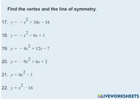 Unit 5: Quadratic functions page 3