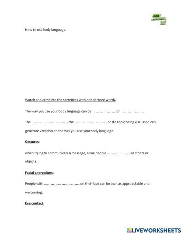 Listening exercise- body language