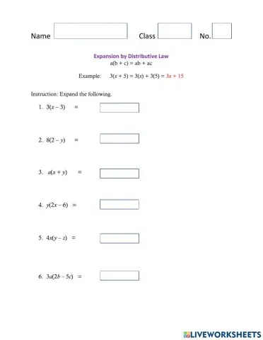 Expansion by Distributive Law