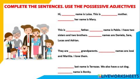 Possessive adjectives