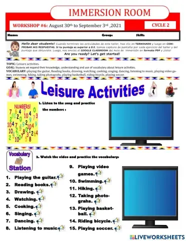 Leisure activities