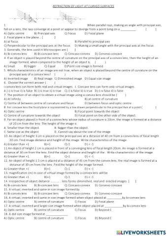 Reflection of light at curved surfaces