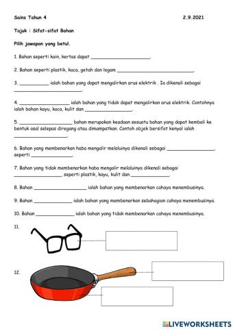 Sifat Bahan Tahun 4