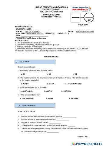 Diagnostic evaluation