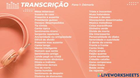 Trabalho Prático de transcrição fonética