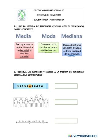 Medidas de tendencia central